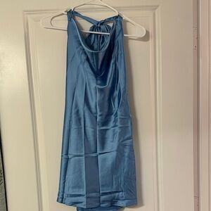 CantonWalker Elegant Blue Satin Top